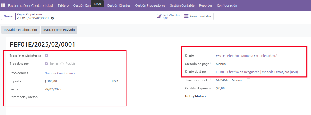 Control de Efectivo en Moneda Extranjera. Manual de Procedimiento Administrativo y Contable 2 Odoo Condominio