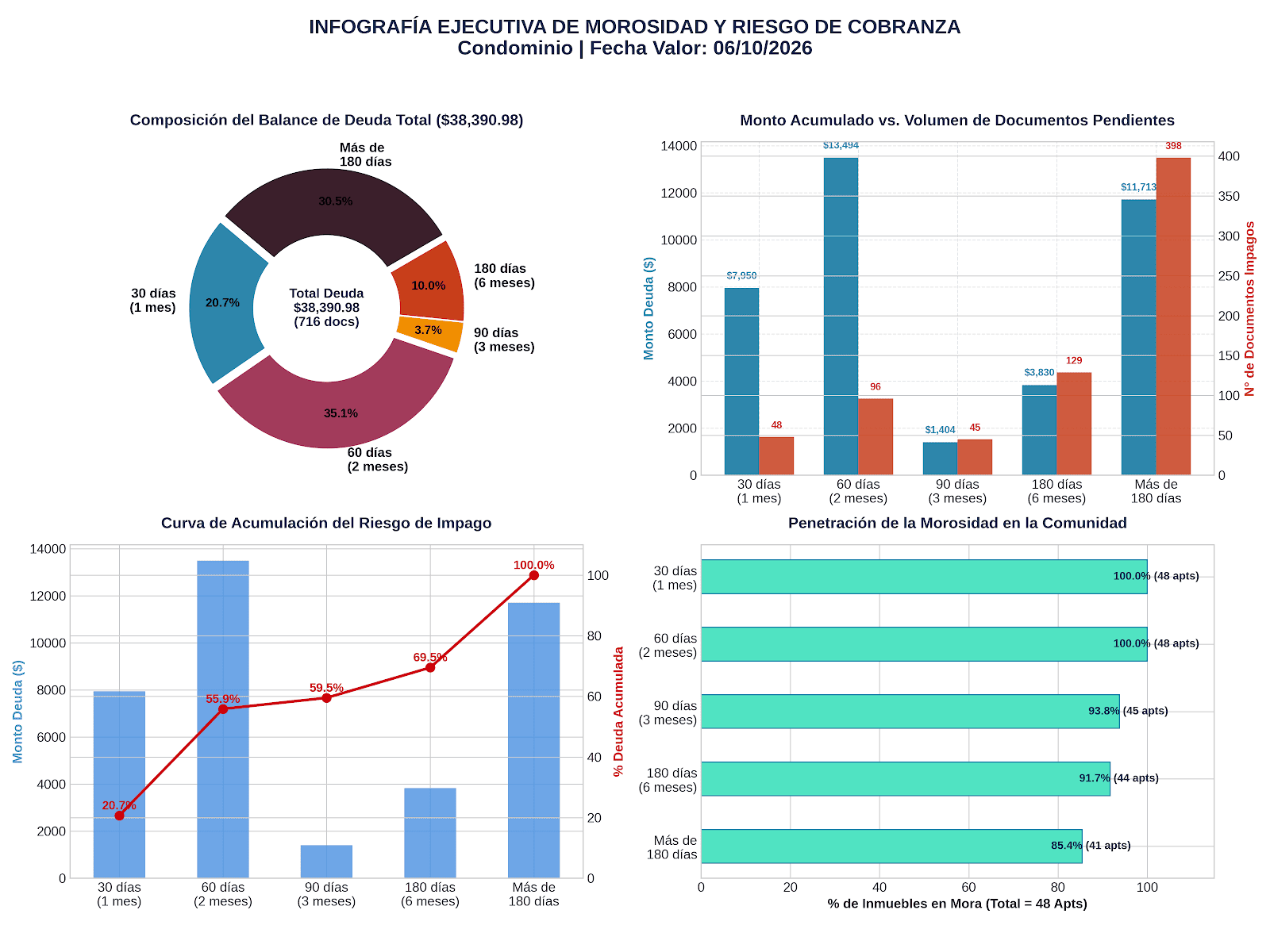 Infografia ejecutiva de morosidad y riesgo de cobranza Infografia ejecutiva de morosidad y riesgo de cobranza