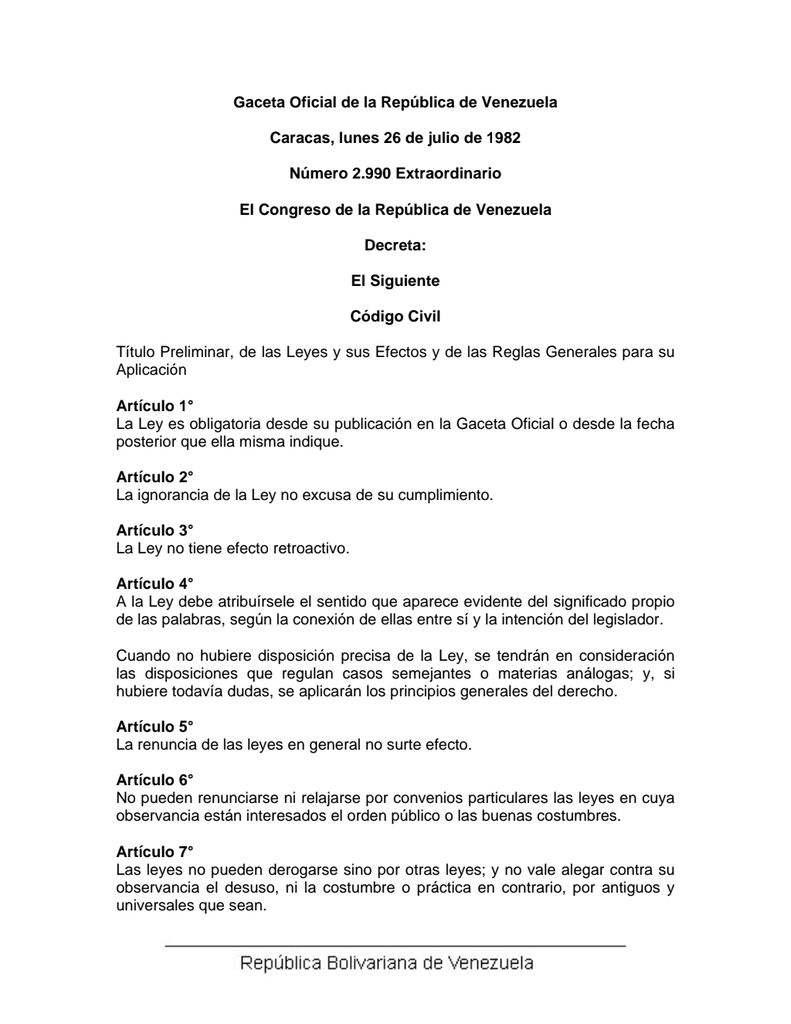 Código Civil Venezolano