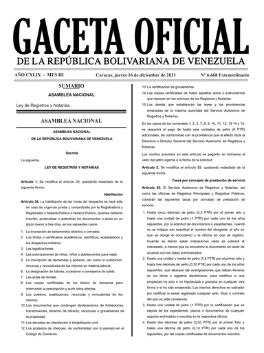 La Ley de Registros y del Notariado - 16 de Diciembre 2021 
