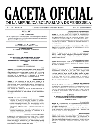 LEY DE FISCALIZACIÓN, REGULARIZACIÓN, ACTUACIÓN Y FINANCIAMIENTO DELAS ORGANIZACIONES NO GUBERNAMENTALES Y AFINES